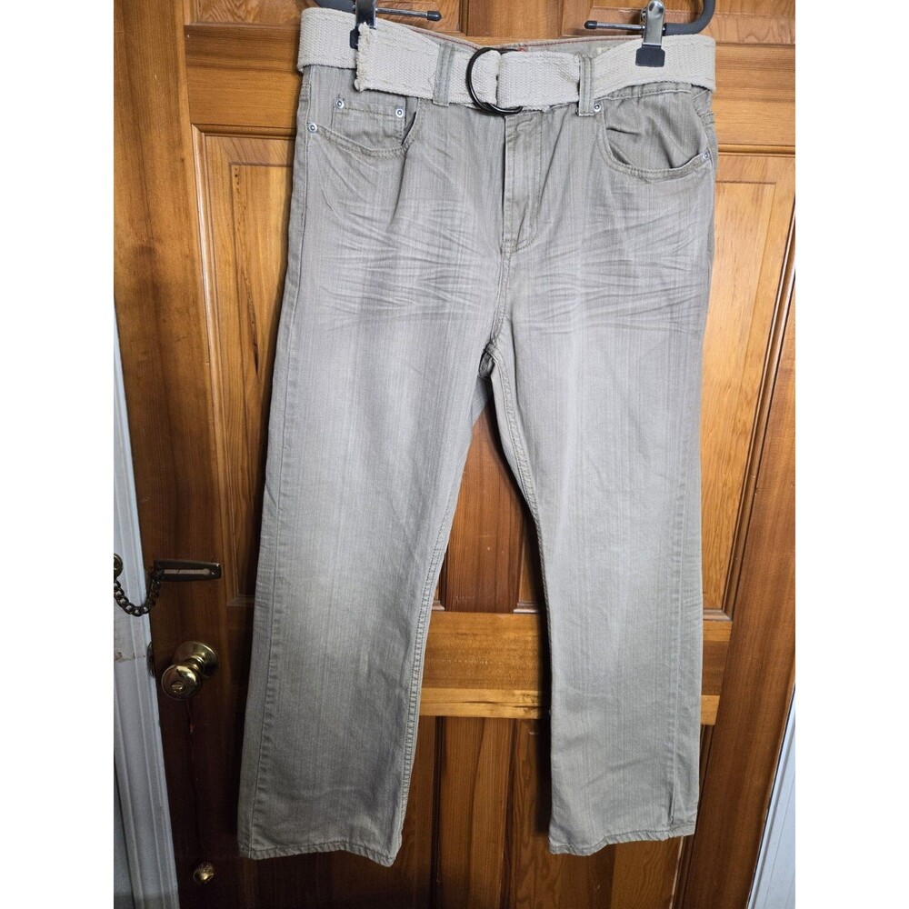 Red Camel Jeans Beige Denim 34x30 Vintage Style Bootcut With Belt